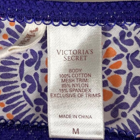 Victoria’s Secret Medium Cotton Pajama Set Geometric Capri Loungewear - Picture 4 of 8